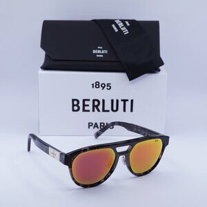 Berluti BL40002U 55U Aviator Sunglasses - Grey Havana/Orange